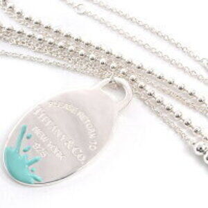 Tiffany to Color Splash Mixed Bead Chain Necklace Silver